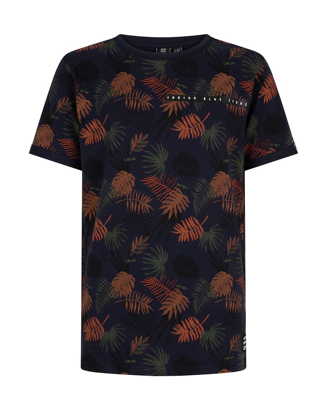 T-shirt met leaves print